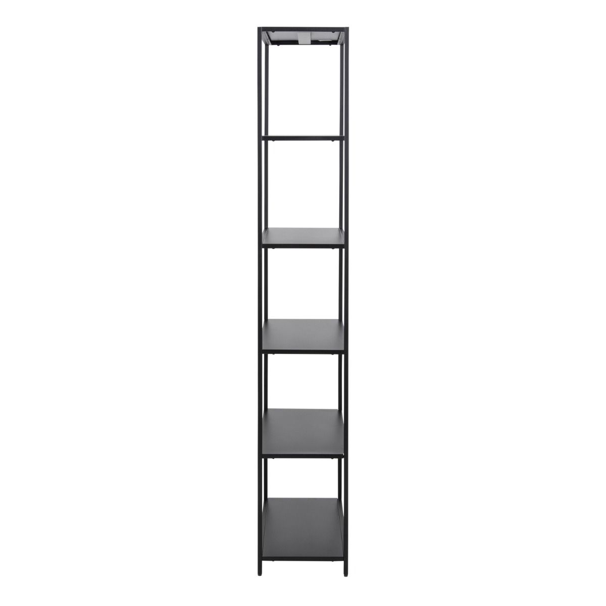 Newcastle Tall Bookcase With 5 Shelves In Matt Black - Price Crash Furniture