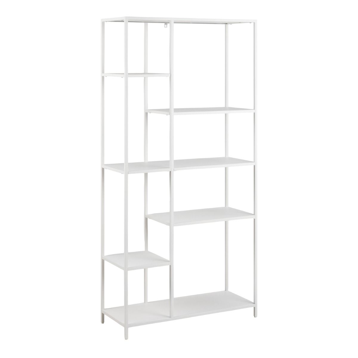 Newcastle Asymmetrical Bookcase With 6 Shelves In White - Price Crash Furniture