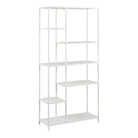 Newcastle Asymmetrical Bookcase With 6 Shelves In White - Price Crash Furniture