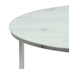 Alisma Round Coffee Table With White Marble Top & Silver Legs - Price Crash Furniture