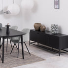 Newcastle 3 Door Sideboard In Matt Black In stock - Price Crash Furniture