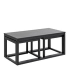 Cornus Square Coffee Table Set In Matt Black Set Of 3 - Price Crash Furniture