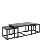 Cornus Square Coffee Table Set In Matt Black Set Of 3 - Price Crash Furniture