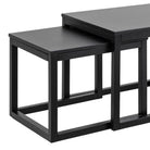 Cornus Square Coffee Table Set In Matt Black Set Of 3 - Price Crash Furniture