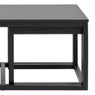 Cornus Square Coffee Table Set In Matt Black Set Of 3 - Price Crash Furniture