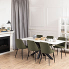 Ines Dining Chair In Olive Green Set Of 4 - Price Crash Furniture