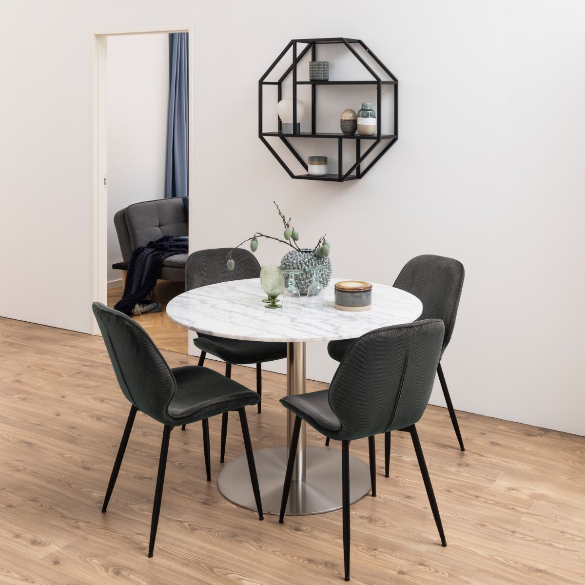 Femke Dining Chair In Anthracite Set Of 4 - Price Crash Furniture