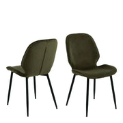 Femke Dining Chair In Olive Green Set Of 4 - Price Crash Furniture