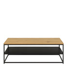 Gila Industrial Style Coffee Table With Open Shelf In Oak & Black - Price Crash Furniture