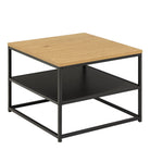 Gila Square Coffee Table With Open Shelf In Oak & Black - Price Crash Furniture