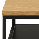 Gila Square Coffee Table With Open Shelf In Oak & Black - Price Crash Furniture