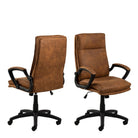 Brad Swivel Office Desk Chair With Armrest - Brown - Price Crash Furniture