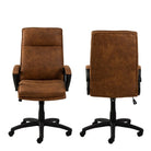 Brad Swivel Office Desk Chair With Armrest - Brown - Price Crash Furniture