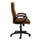 Brad Swivel Office Desk Chair With Armrest - Brown - Price Crash Furniture