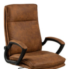 Brad Swivel Office Desk Chair With Armrest - Brown - Price Crash Furniture