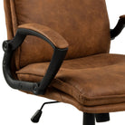 Brad Swivel Office Desk Chair With Armrest - Brown - Price Crash Furniture