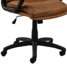 Brad Swivel Office Desk Chair With Armrest - Brown - Price Crash Furniture