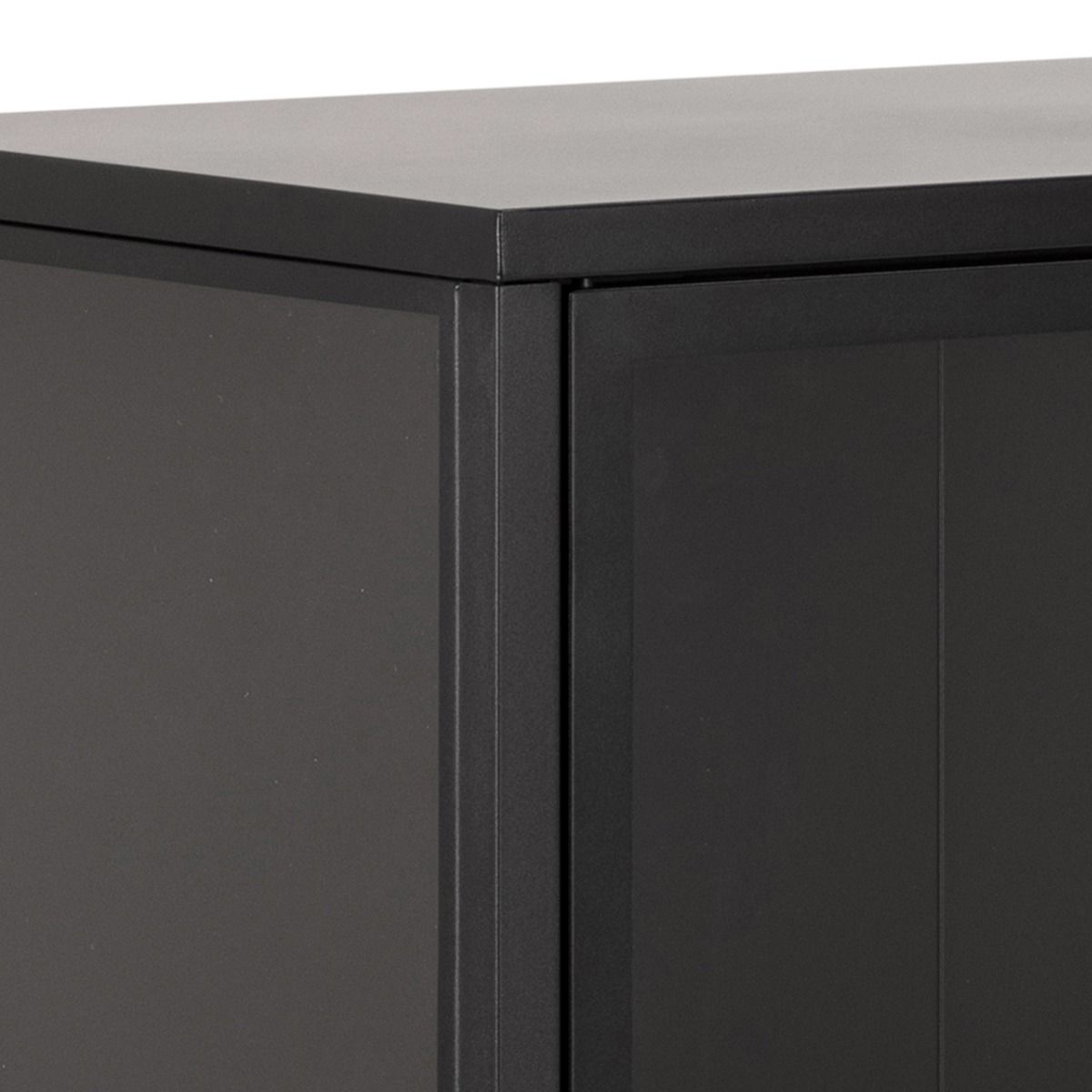 Newcastle Low 2 Door Display Cabinet In Matt Black - Price Crash Furniture