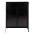 Newcastle Low 2 Door Display Cabinet In Matt Black - Price Crash Furniture