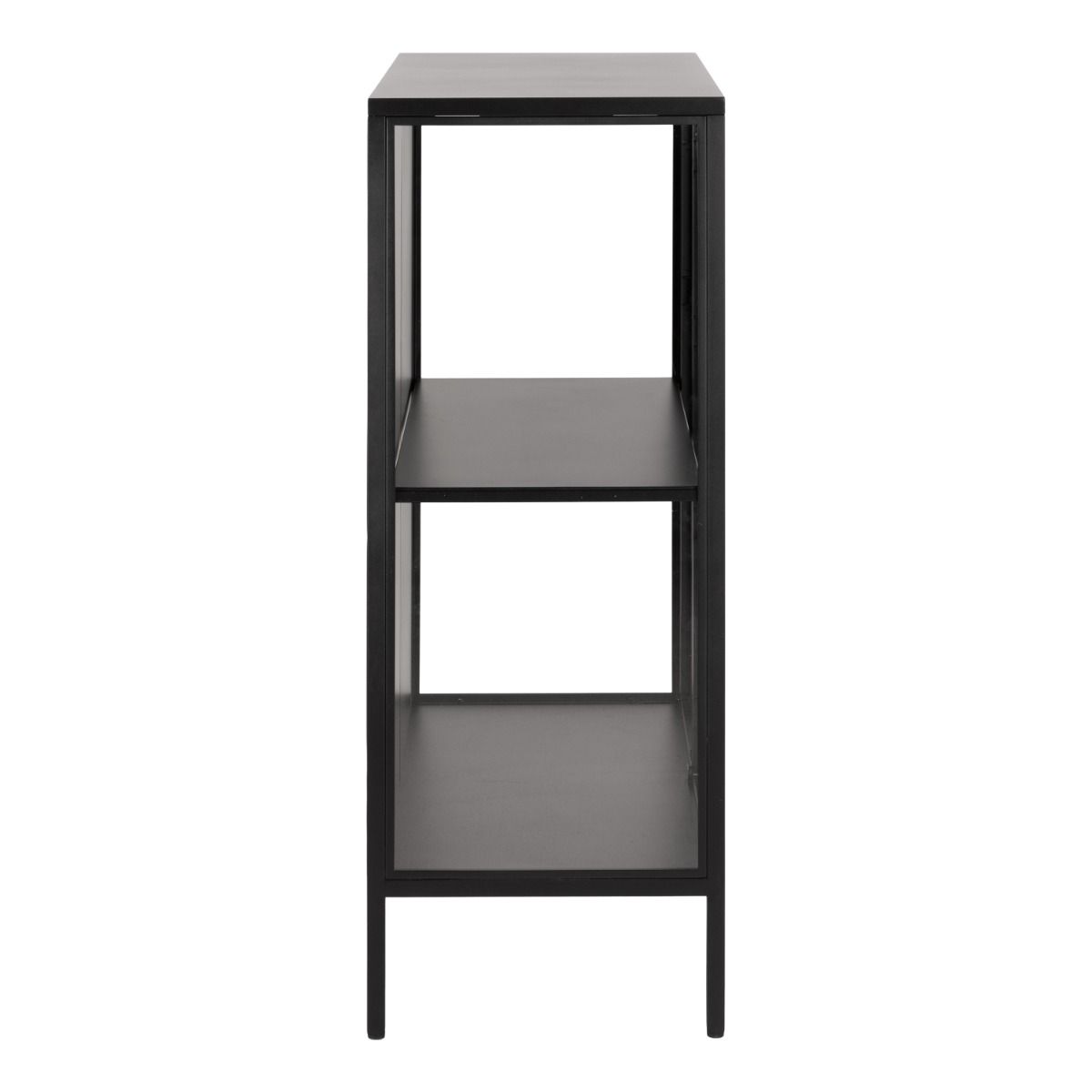 Newcastle Low 2 Door Display Cabinet In Matt Black - Price Crash Furniture