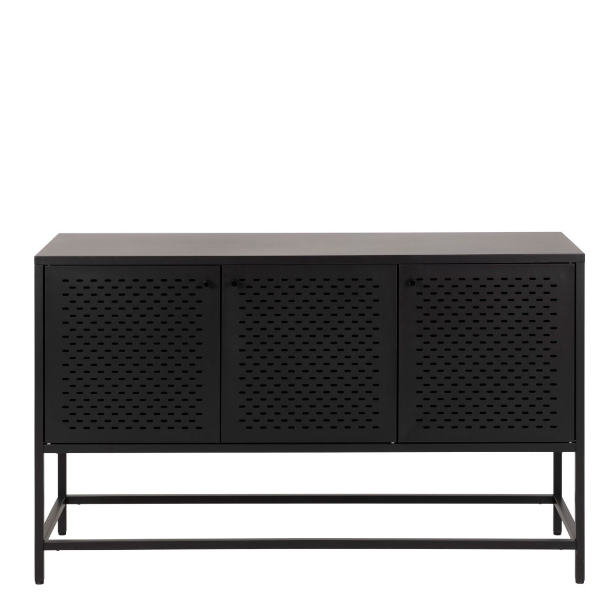 Newcastle 3 Door Raised Sideboard In Matt Black - Price Crash Furniture