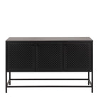 Newcastle 3 Door Raised Sideboard In Matt Black - Price Crash Furniture