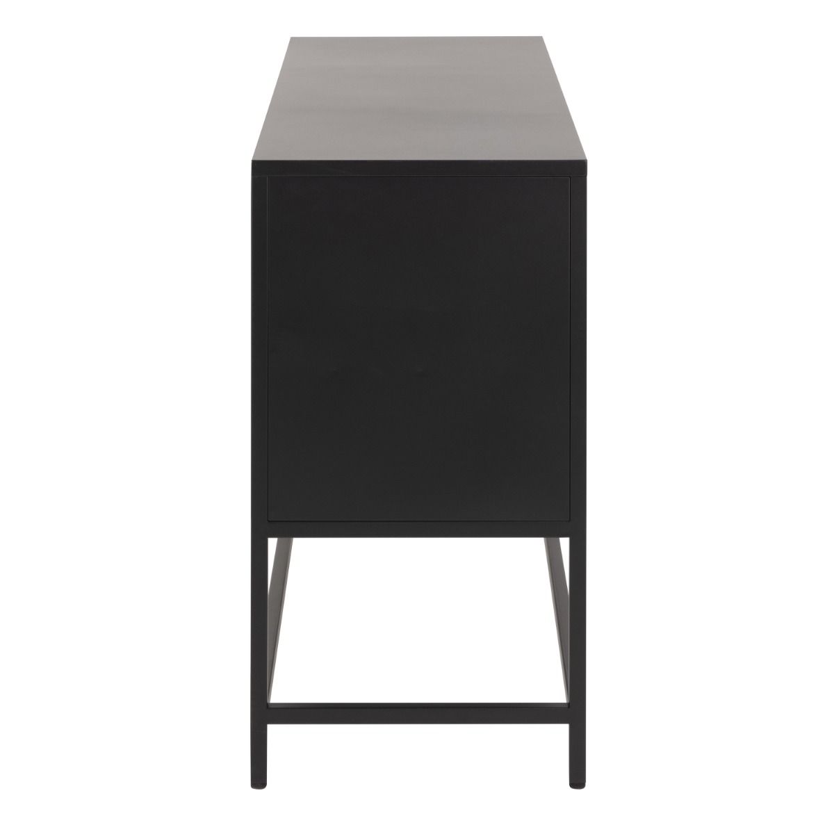 Newcastle 3 Door Raised Sideboard In Matt Black - Price Crash Furniture