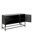 Newcastle 3 Door Raised Sideboard In Matt Black - Price Crash Furniture