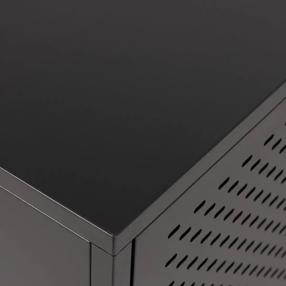 Newcastle 3 Door Raised Sideboard In Matt Black - Price Crash Furniture