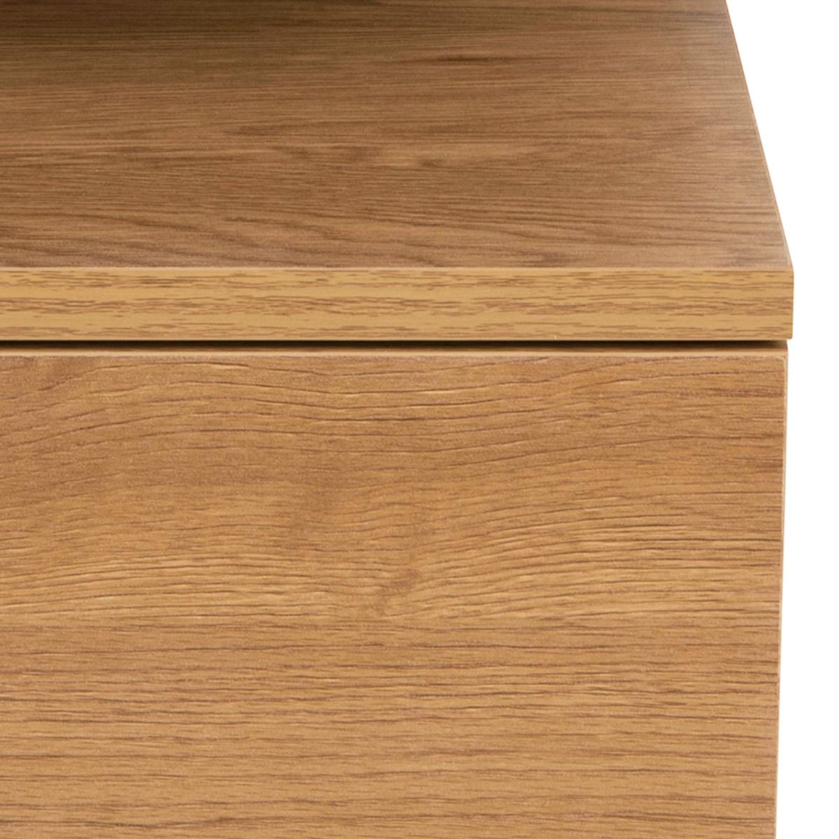 Ashlan Floating Wall Mounted Bedside Table With 1 Drawer In Oak - Price Crash Furniture