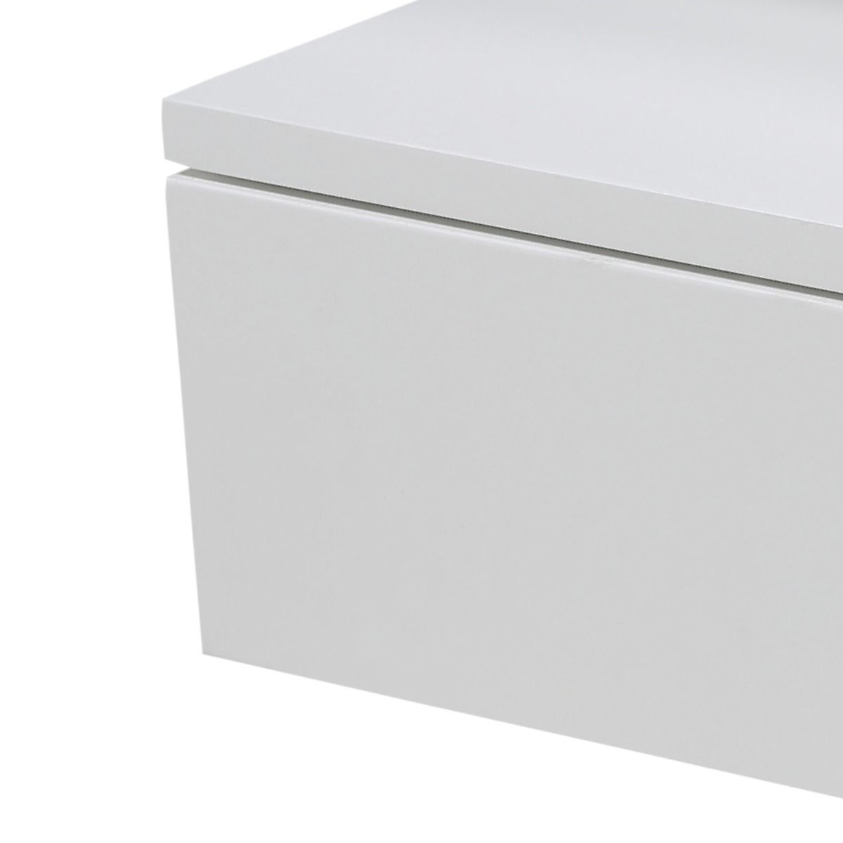 Ashlan Floating Wall Mounted Bedside Table With 1 Drawer In White - Price Crash Furniture