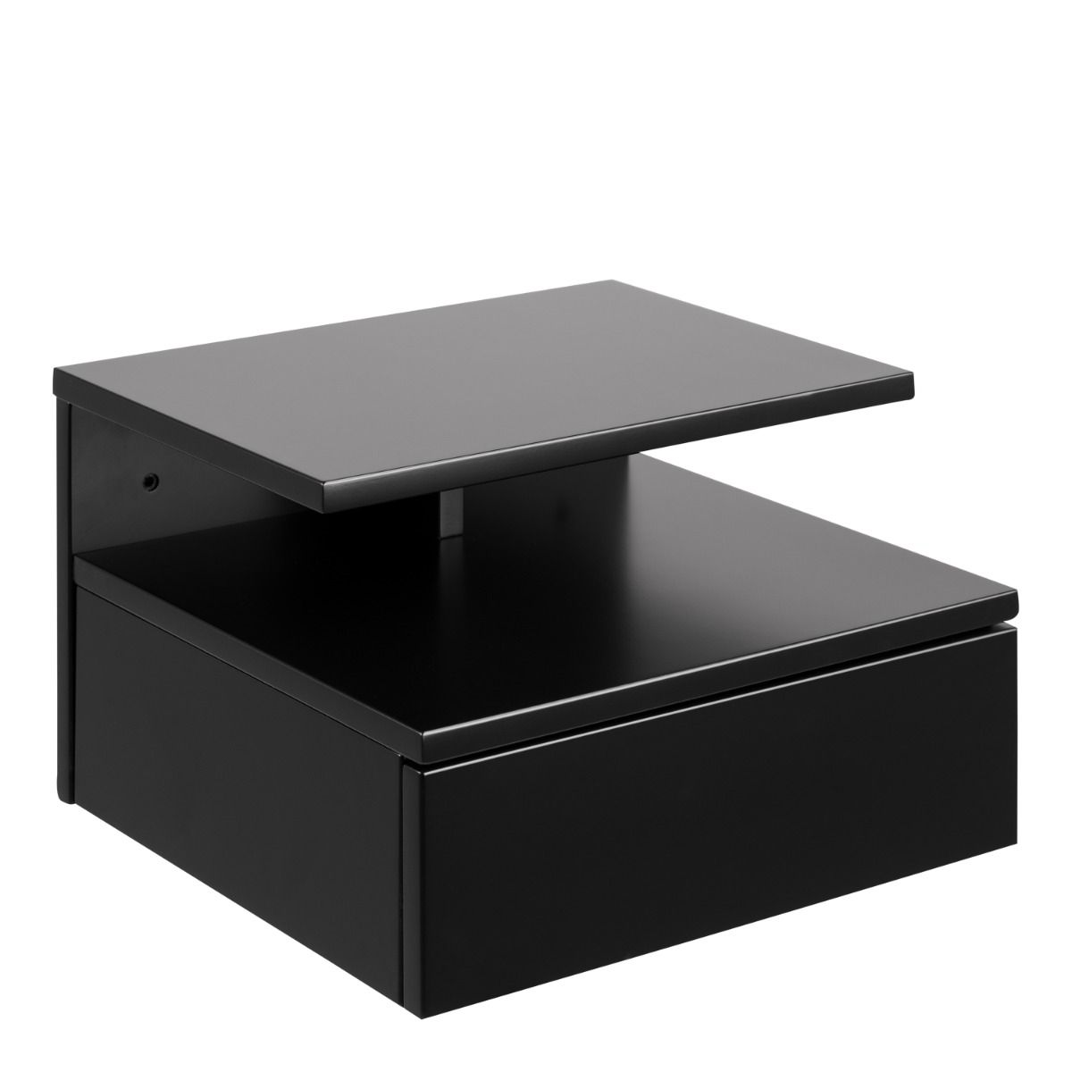 Ashlan Wall Mounted Floating Bedside Table With 1 Drawer In Black - Price Crash Furniture