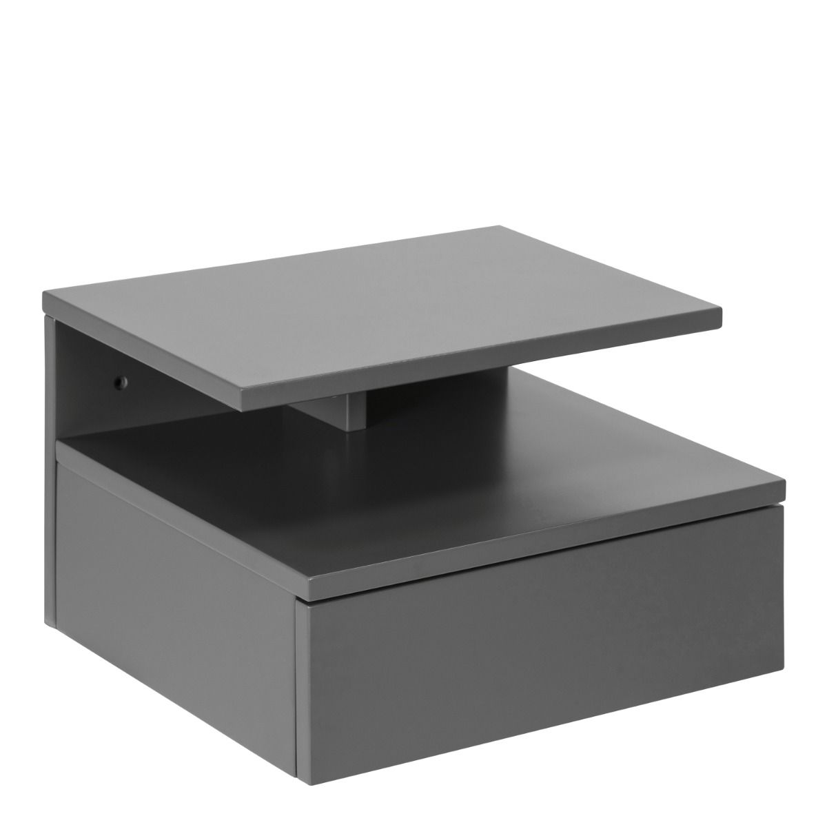 Ashlan Wall Mounted Floating Bedside Table With 1 Drawer In Grey - Price Crash Furniture