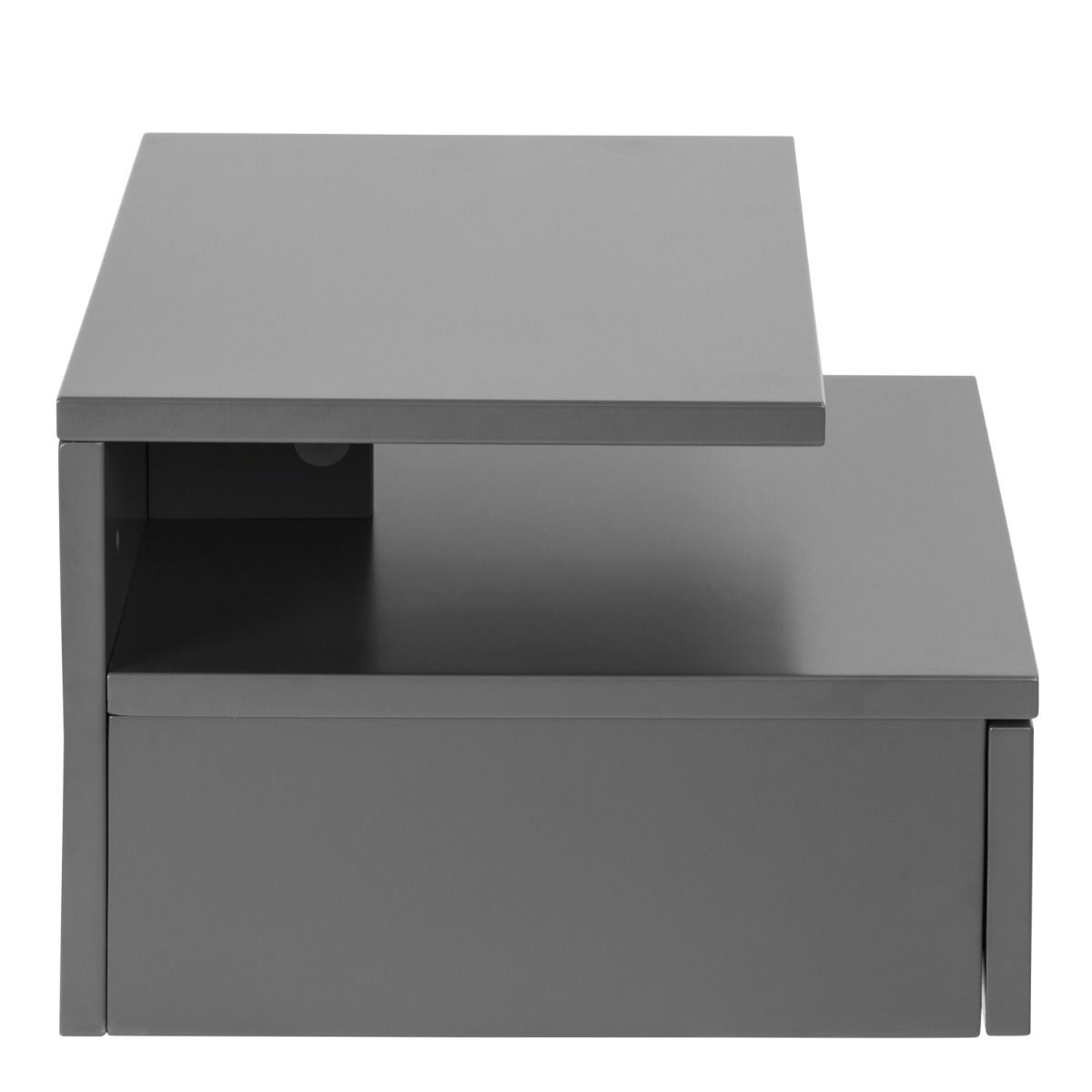 Ashlan Wall Mounted Floating Bedside Table With 1 Drawer In Grey - Price Crash Furniture