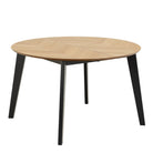 Georgetown Round 6 Seat Dining Table In Oak & Black - Price Crash Furniture