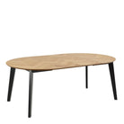 Georgetown Round 6 Seat Dining Table In Oak & Black - Price Crash Furniture