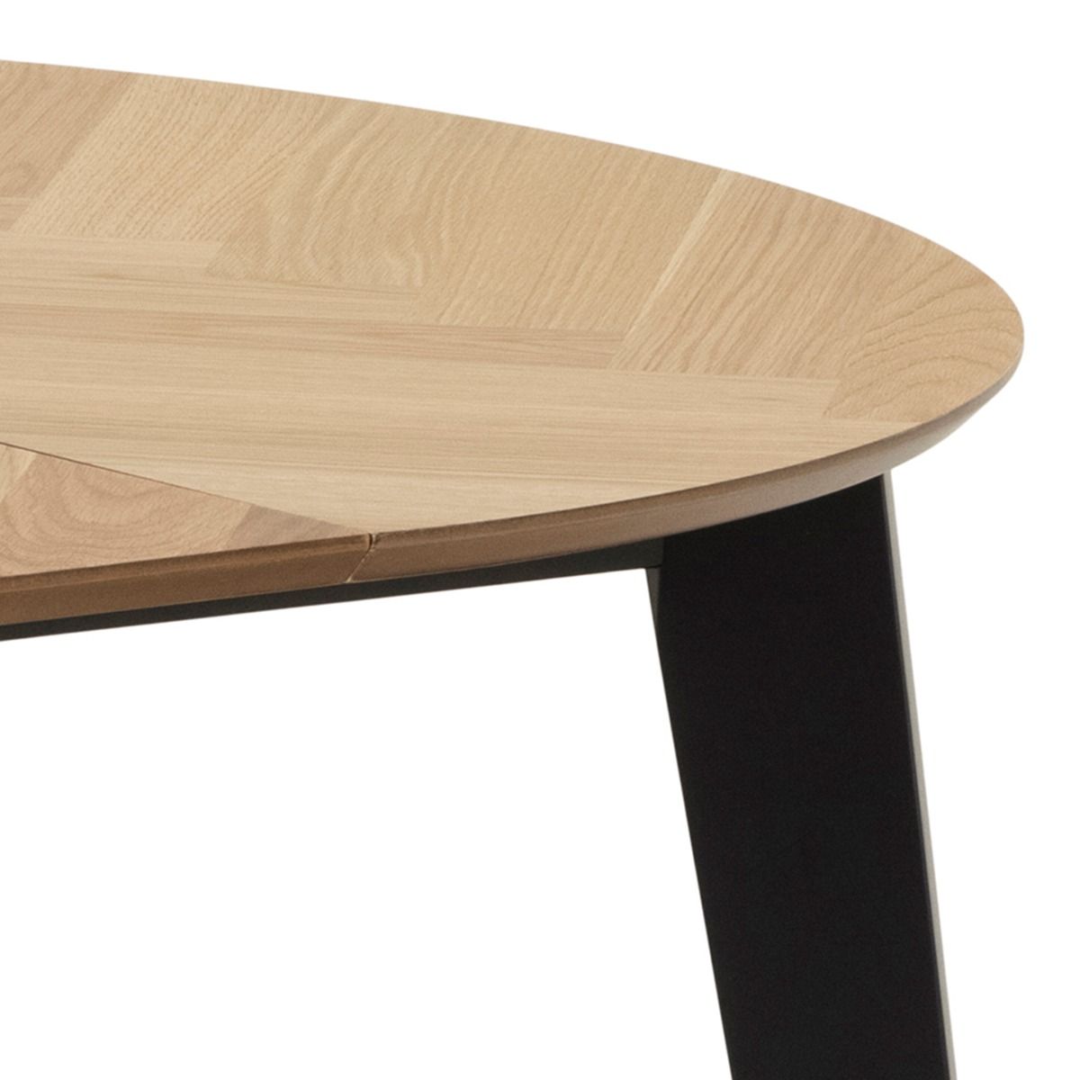 Georgetown Round 6 Seat Dining Table In Oak & Black - Price Crash Furniture