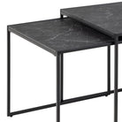 Infinity Square Coffee Table Set Matt Black Set Of 3 - Price Crash Furniture