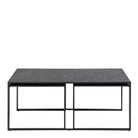 Infinity Square Coffee Table Set Matt Black Set Of 3 - Price Crash Furniture