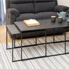 Infinity Square Coffee Table Set Matt Black Set Of 3 - Price Crash Furniture