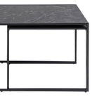 Infinity Square Coffee Table Set Matt Black Set Of 3 - Price Crash Furniture