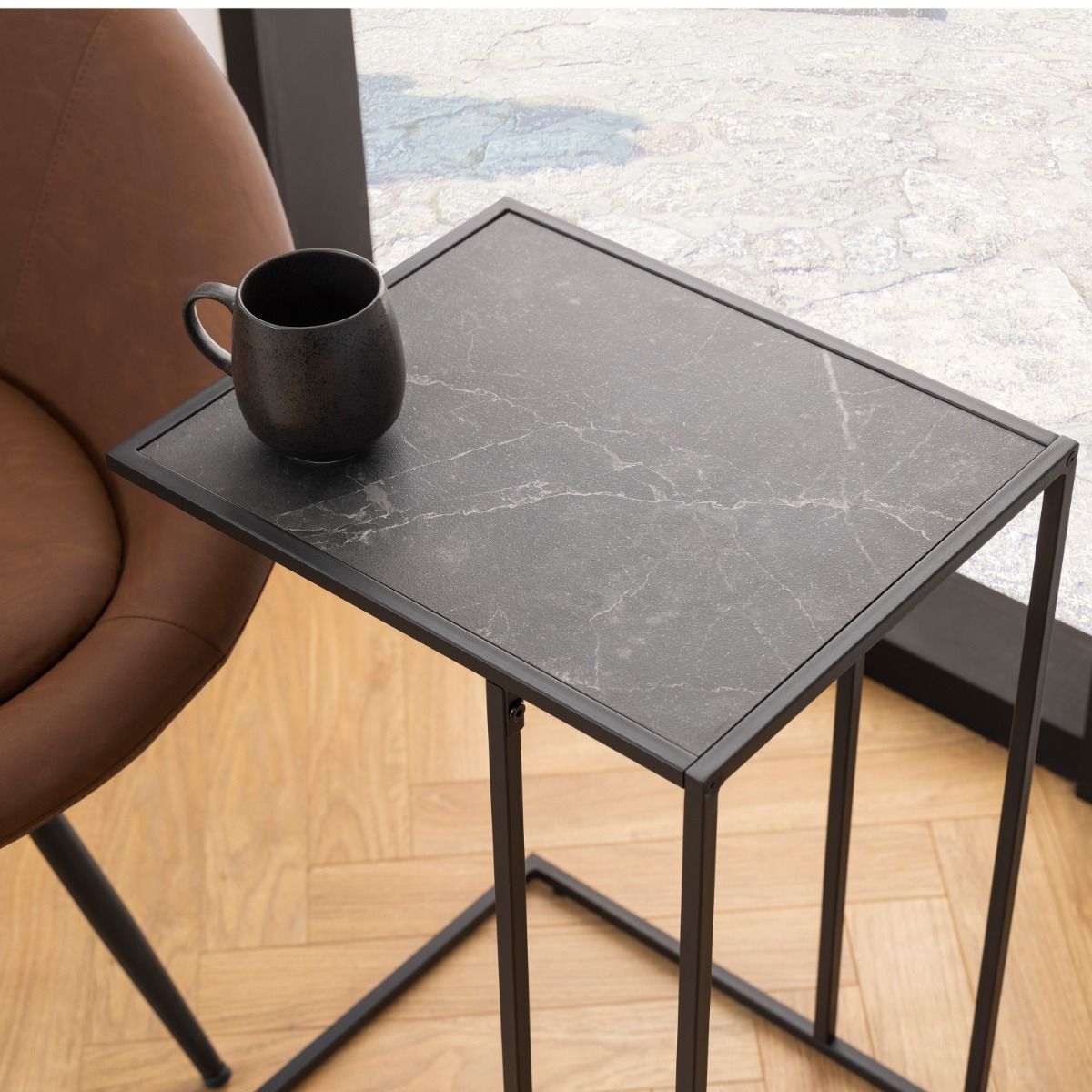 Infinity Side Table In Matt Black - Price Crash Furniture