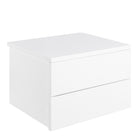 Avignon Floating Wall Mounted Bedside Table 2 Drawers White - Price Crash Furniture