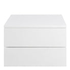 Avignon Floating Wall Mounted Bedside Table 2 Drawers White - Price Crash Furniture