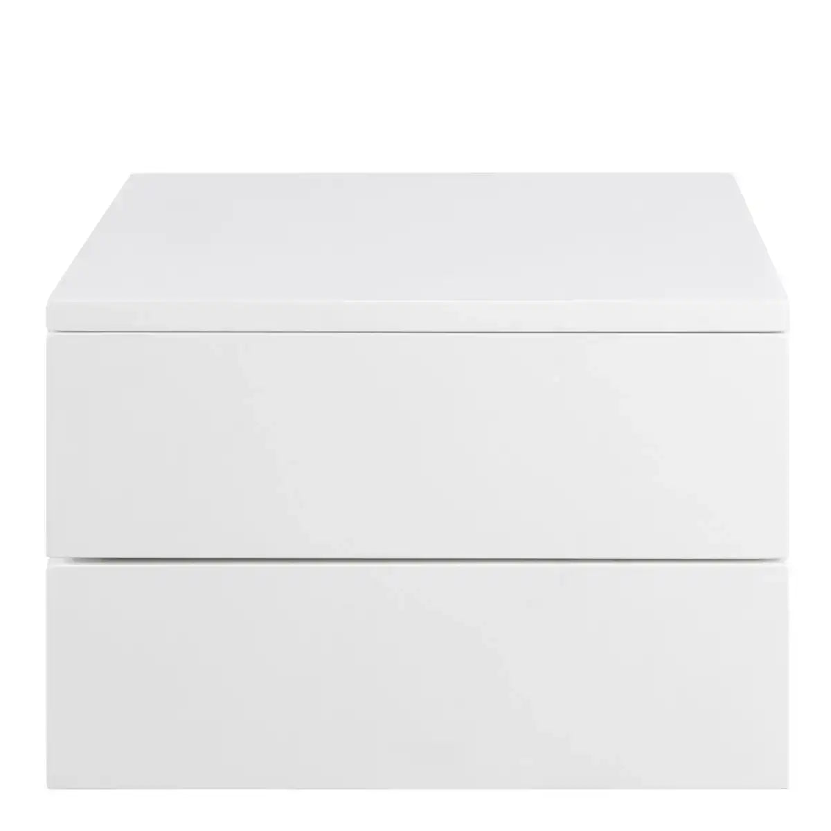 Avignon Floating Wall Mounted Bedside Table 2 Drawers White - Price Crash Furniture