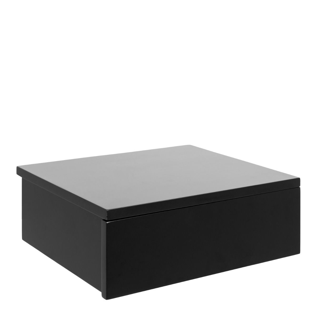 Avignon Floating Wall Mounted Square Bedside Table With 1 Drawer In Black - Price Crash Furniture