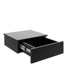 Avignon Floating Wall Mounted Square Bedside Table With 1 Drawer In Black - Price Crash Furniture