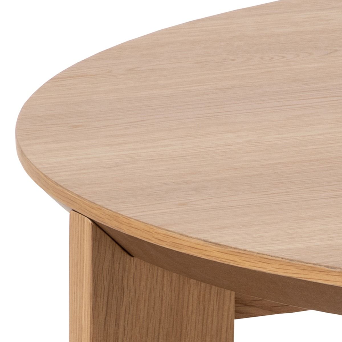 Maxime Round Coffee Table In Matt Oak - Price Crash Furniture