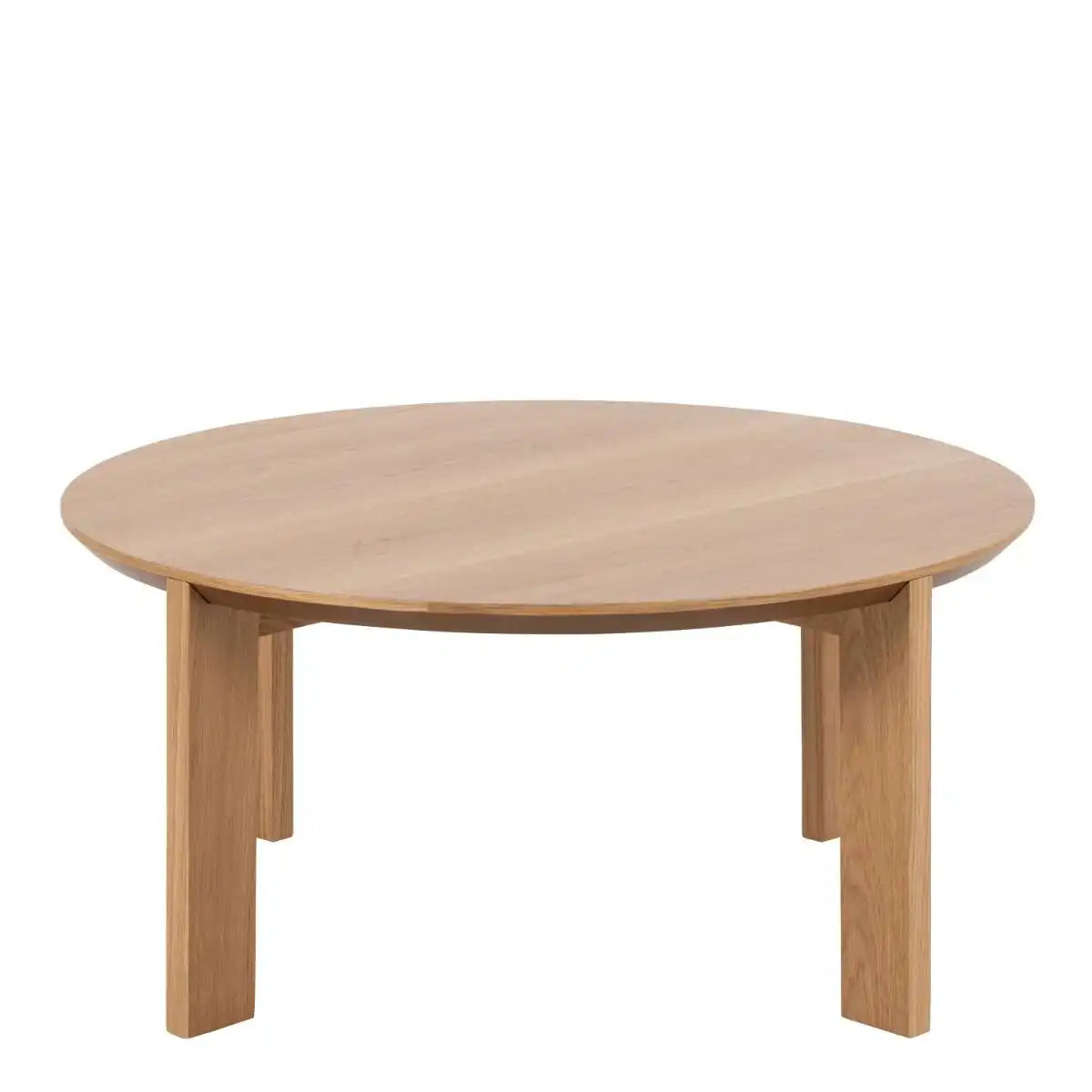 Maxime 90cm Round Coffee Table In Matt Oak - Price Crash Furniture