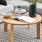 Maxime Round Coffee Table In Matt Oak - Price Crash Furniture